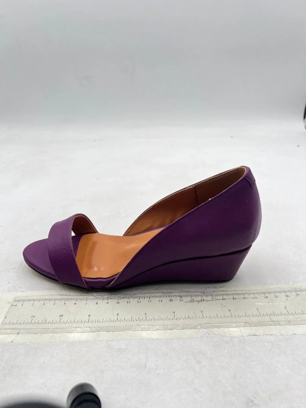 XYD Purple Open Toe Slip On Wedges Low Heel Sandal Single Strap Walking Shoes
